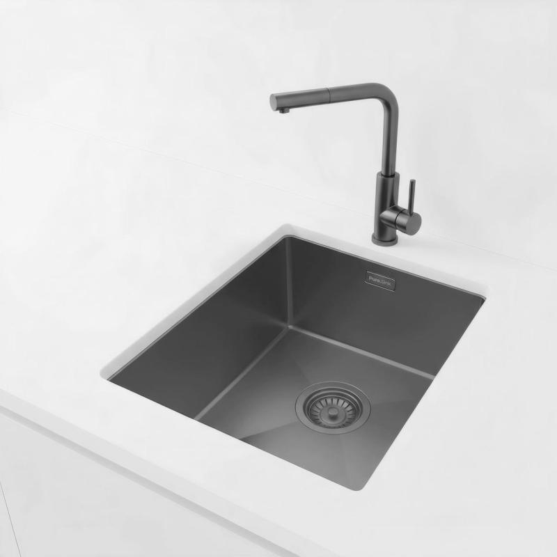 Pure.Sink Luxion Zlewozmywak w kolorze brązu metalicznego, 36 x 40 cm, do montażu podblatowego, wpuszczanego i na blacie, PLX3640-61