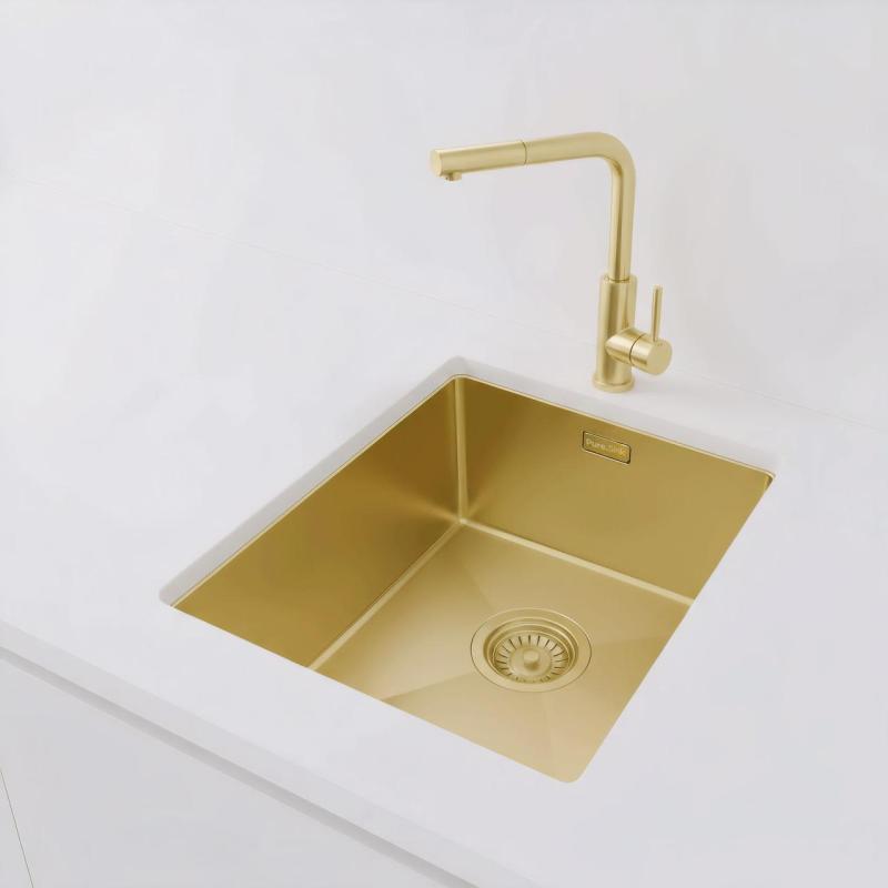 Pure.Sink Luxion Złoty zlew 36x40 cm podblatowy, wpuszczany i nablatowy PLX3640-60