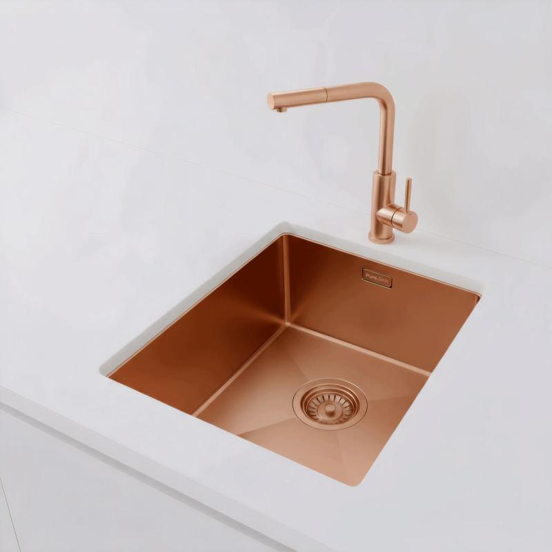 Pure.Sink Luxion Miedziana umywalka 36x40 cm podblatowa, wpuszczana i natynkowa PLX3640-62