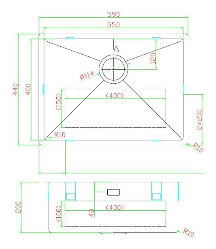 Pure.Sink Luxion Zlew ze stali nierdzewnej 55x40 cm podblatowy, wpuszczany i natynkowy PLX5540-02