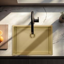 Pure.Sink Luxion Złoty zlew 55x40 cm podblatowy, wpuszczany i natynkowy PLX5540-60