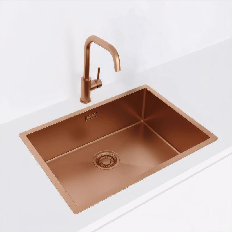 Pure.Sink Luxion Miedziana umywalka 55x40 cm podblatowa, wpuszczana i natynkowa PLX5540-62