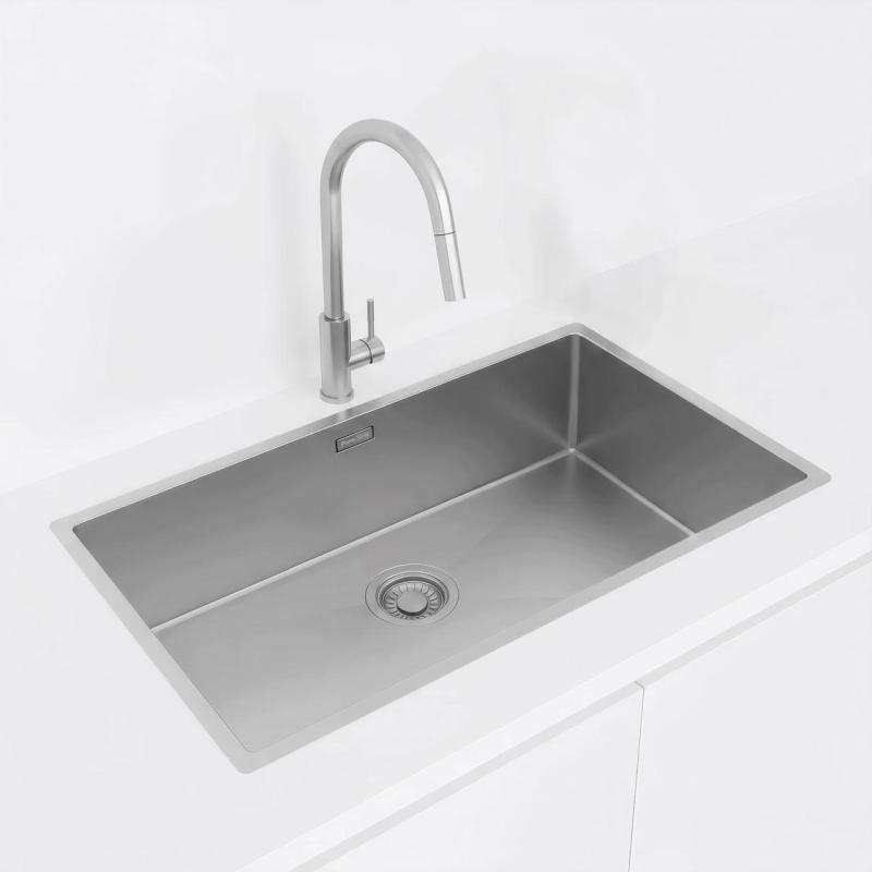 Pure.Sink Luxion Duży zlewozmywak ze stali nierdzewnej 74 x 40 cm do montażu podblatowego, wpuszczanego i natynkowego PLX7440-02