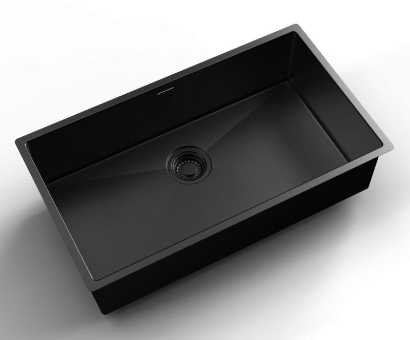 Pure.Sink Luxion Duża czarna umywalka PVD 74 x 40 cm do montażu podblatowego, wpuszczanego i natynkowego PLX7440-63