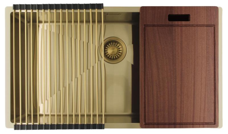 Pure.Sink Luxion Duża złota umywalka 74 x 40 cm do montażu podblatowego, wpuszczanego i natynkowego PLX7440-60