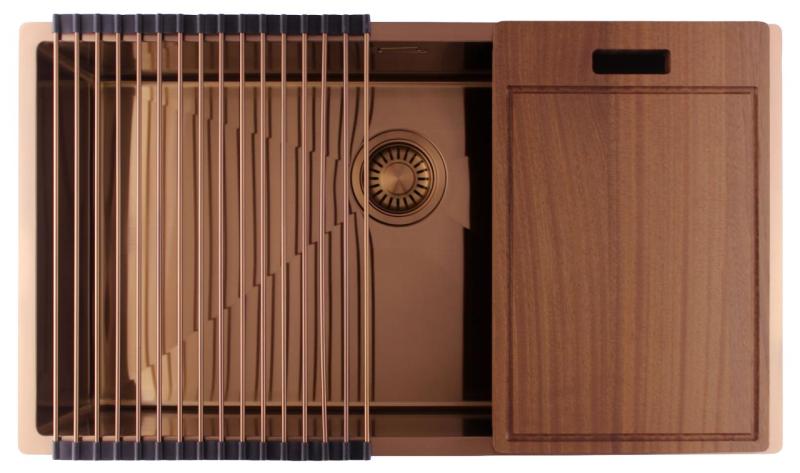 Pure.Sink Luxion Duża miedziana umywalka 74 x 40 cm do montażu podblatowego, wpuszczanego i natynkowego PLX7440-62