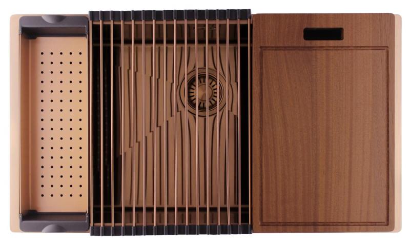 Pure.Sink Luxion Duża miedziana umywalka 74 x 40 cm do montażu podblatowego, wpuszczanego i natynkowego PLX7440-62