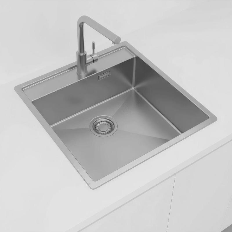 Pure.Sink Luxion Zlew ze stali nierdzewnej 51x50 cm Tapwing z otworem na baterię PLX5150T-02