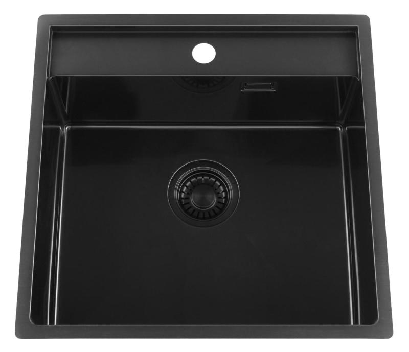 Pure.Sink Luxion PVD Czarna umywalka 51x50 cm Tapwing z otworem na baterię PLX5150T-63