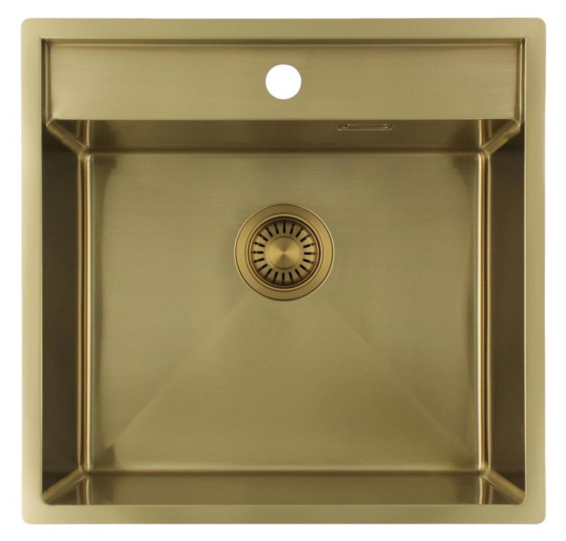 Pure.Sink Luxion Złota umywalka 51x50 cm Tapwing z otworem na baterię PLX5150T-60