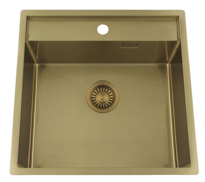 Pure.Sink Luxion Złota umywalka 51x50 cm Tapwing z otworem na baterię PLX5150T-60