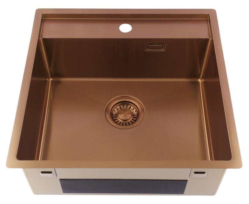 Pure.Sink Luxion Miedziana umywalka 51x50 cm Tapwing z otworem na baterię PLX5150T-62