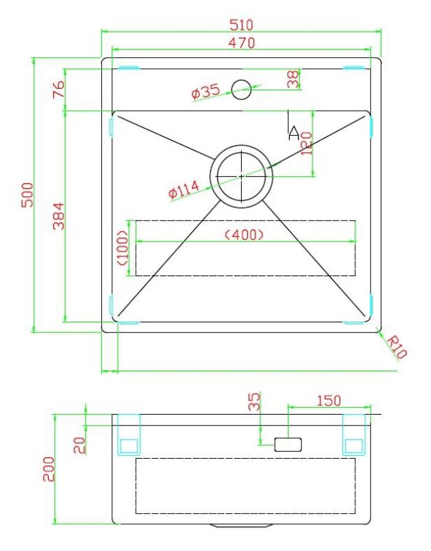 Pure.Sink Luxion Miedziana umywalka 51x50 cm Tapwing z otworem na baterię PLX5150T-62