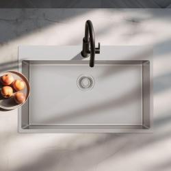 Pure.Sink Luxion Duży zlewozmywak ze stali nierdzewnej 78 x 50 cm Tapwing z otworem na baterię PLX7850T-02
