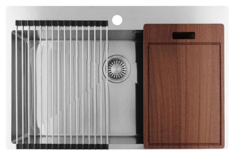 Pure.Sink Luxion Duży zlewozmywak ze stali nierdzewnej 78 x 50 cm Tapwing z otworem na baterię PLX7850T-02