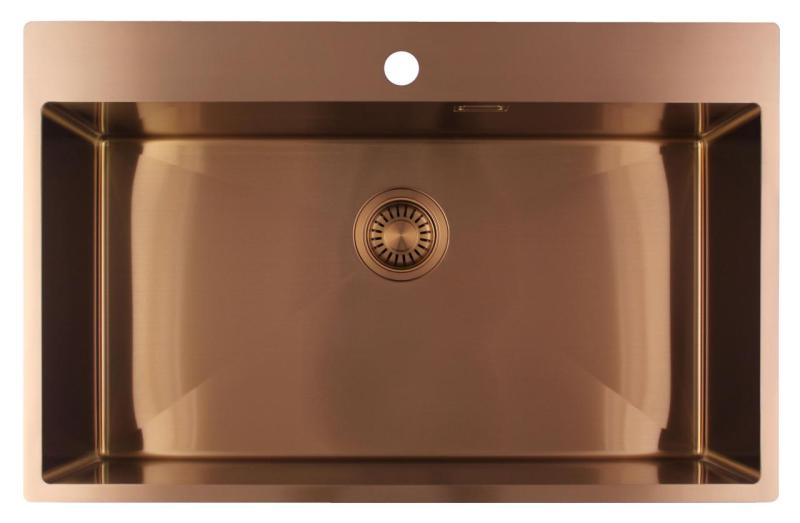 Pure.Sink Luxion Duża miedziana umywalka 78x50 cm Tapwing z otworem na baterię PLX7850T-62