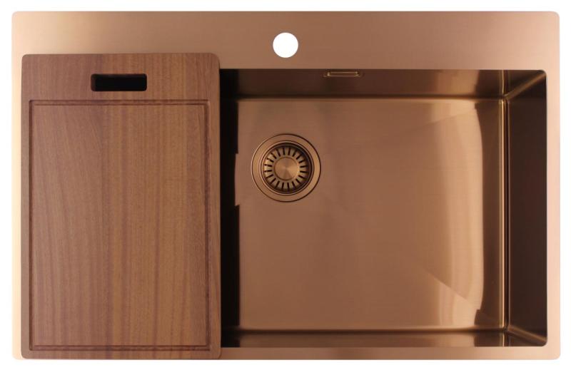 Pure.Sink Luxion Duża miedziana umywalka 78x50 cm Tapwing z otworem na baterię PLX7850T-62