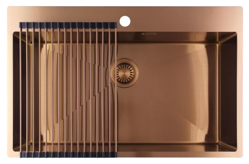 Pure.Sink Luxion Duża miedziana umywalka 78x50 cm Tapwing z otworem na baterię PLX7850T-62