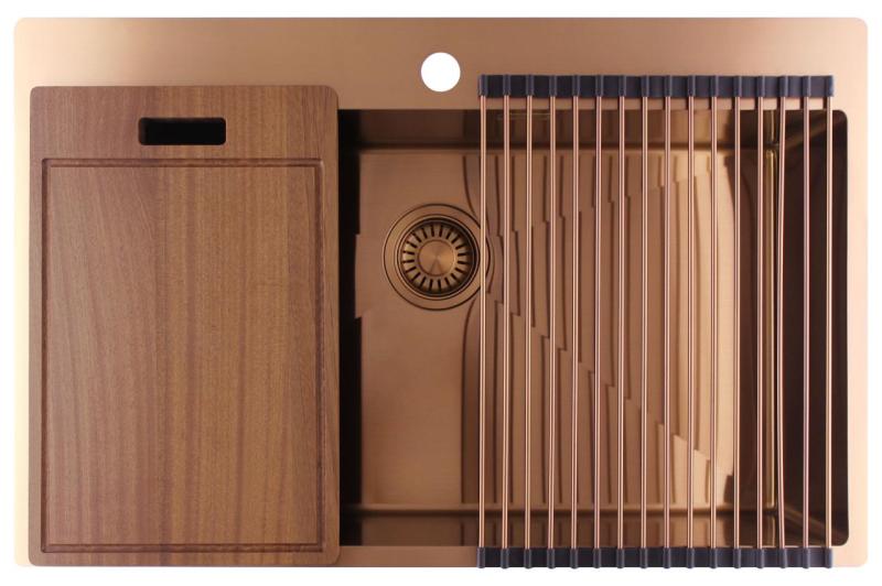 Pure.Sink Luxion Duża miedziana umywalka 78x50 cm Tapwing z otworem na baterię PLX7850T-62