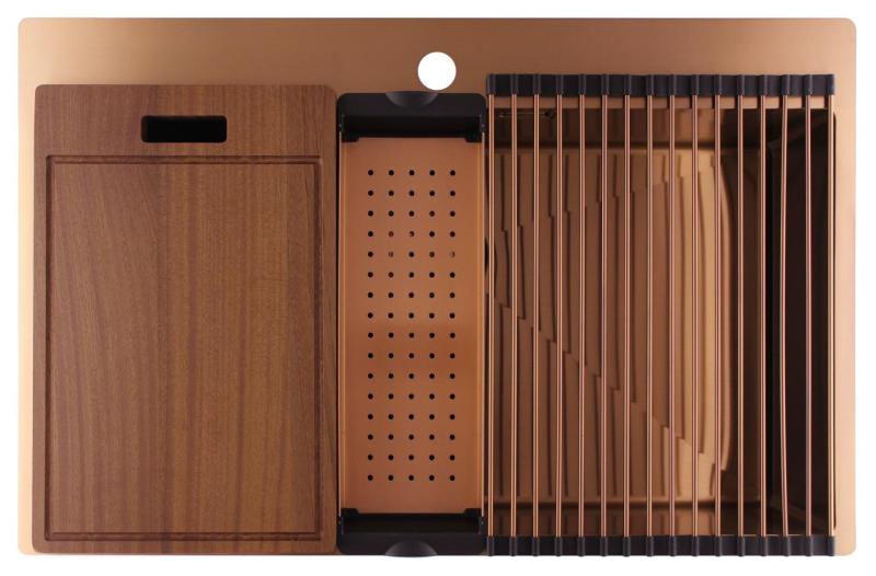 Pure.Sink Luxion Duża miedziana umywalka 78x50 cm Tapwing z otworem na baterię PLX7850T-62