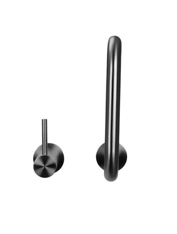 Pure.Sink Luxion 2-otworowa bateria kuchenna z litego stali nierdzewnej z wylewką w kształcie litery U PLX2HU-02