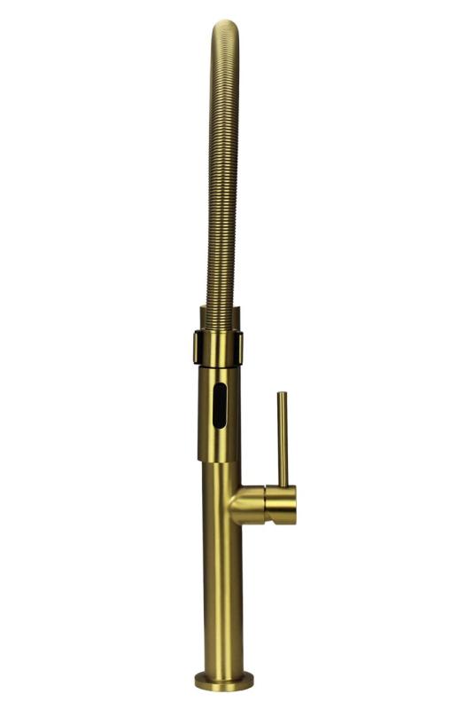 Pure.Sink Luxion Złoty kran kuchenny profi z elastyczną wylewką i 2 rodzajami strumienia PLXFLEX-60