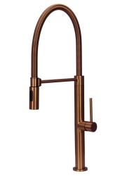 Pure.Sink Luxion Miedziana bateria kuchenna profi z elastycznym wylewką i 2 rodzajami strumienia PLXFLEX-62