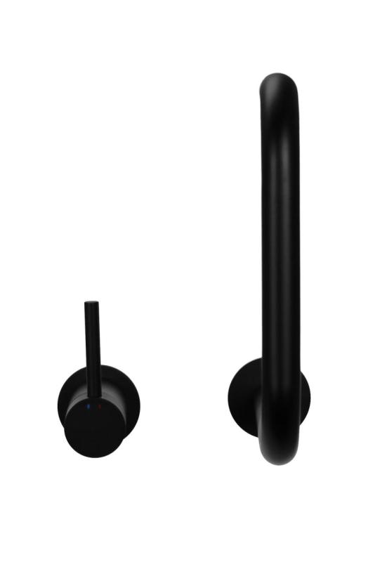 Pure.Sink Luxion 2-otworowa bateria kuchenna w kolorze matowej czerni z okrągłą wylewką PLX2HR-10