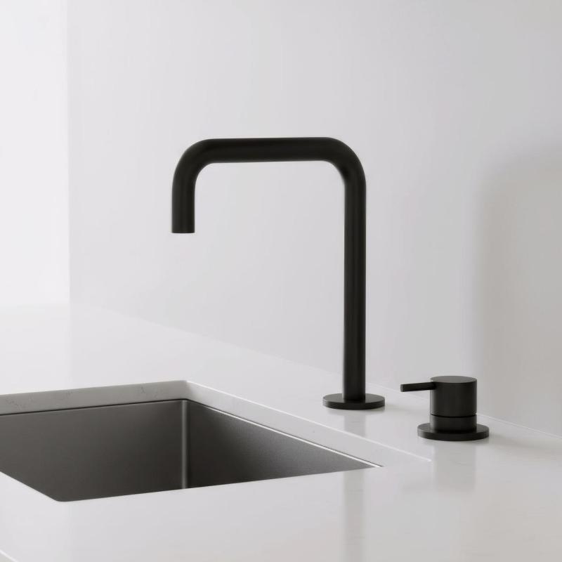 Pure.Sink Luxion 2-otworowa matowa czarna bateria kuchenna z wyciąganą wylewką PLX2HU-10