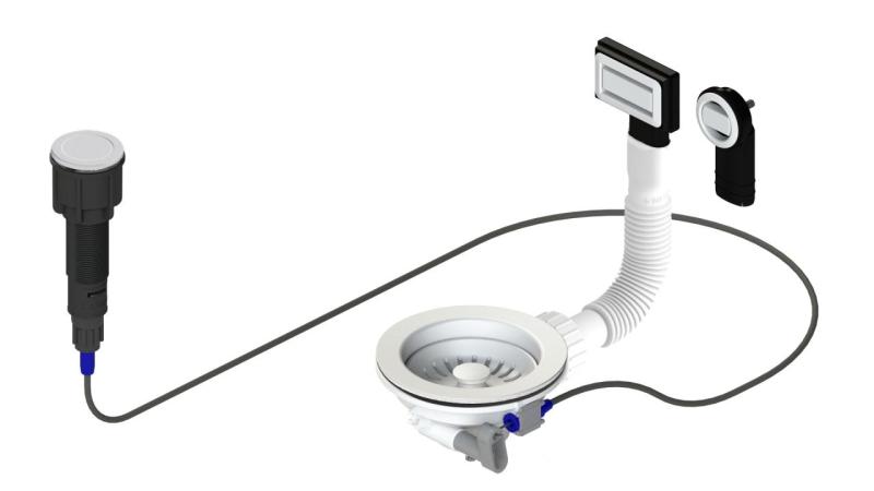 Zestaw odpływowy Granitemy Witte, w tym odpływ z przyciskiem z korkiem, plus prostokątny i okrągły przelew 1208971747