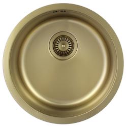Pure.Sink Rondo Złoty Okrągły Zlew do montażu równego, podtynkowego i nadbudowy 38 cm PRN38-60