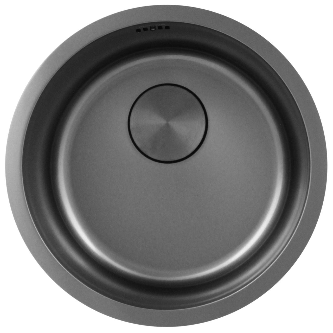 Pure.Sink Rondo Gun metal Okrągły zlew do montażu płaskiego, podtynkowego i nadblatowego 38 cm PRN38-61