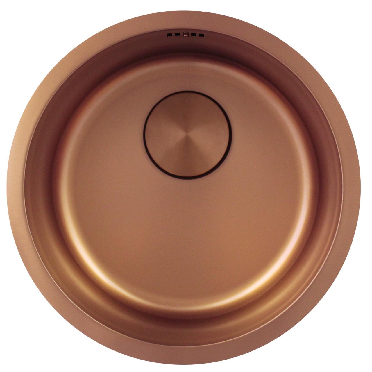 Pure.Sink Rondo Miedziany Okrągły Zlew do montażu równego, podtynkowego i nadblatowego 38 cm PRN38-62