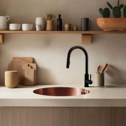 Pure.Sink Rondo Miedziany Okrągły Zlew do montażu równego, podtynkowego i nadblatowego 38 cm PRN38-62