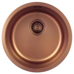 Pure.Sink Rondo Miedziany Okrągły Zlew do montażu równego, podtynkowego i nadblatowego 38 cm PRN38-62