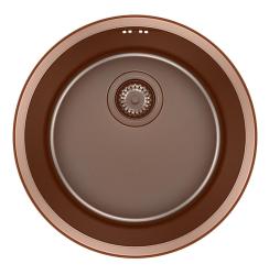 Pure.Sink Rondo Miedziany Okrągły Zlew do montażu równego, podtynkowego i nadblatowego 38 cm PRN38-62