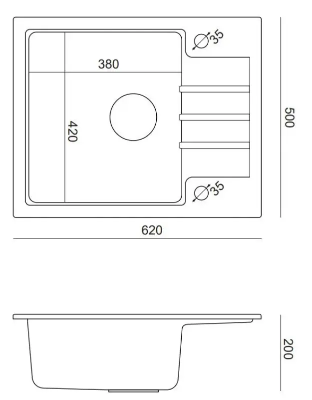 Quadri Cardigan Pearl Beige granitowy zlew naskrzynkowy z ociekaczem, odwracalny 62x50cm 1208971817