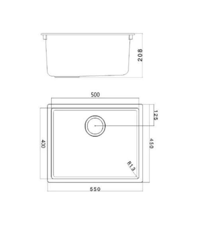 Ausmann Fibre czarny zlew 50x40cm podbudowa, nadbudowa i płaski montaż z automatyczną złotą wtyczką 1208971859
