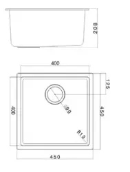 Ausmann Fibre piaskowy biały zlew 40x40 cm podbudowa, zabudowa i montaż płaski z automatyczną metalową zatyczką w kolorze brązowym 1208971929