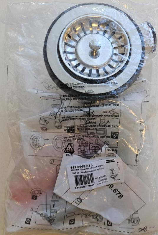 Zestaw odpływowy Franke ze stali nierdzewnej Sirius, 1 wanna, 1 przelew środkowy 112.0669.678