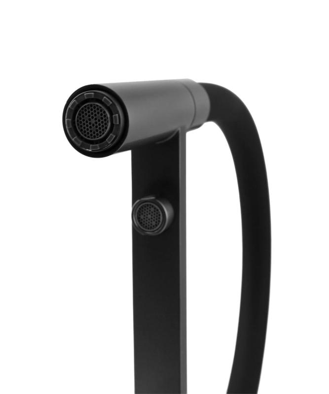 Pure.Sink Elite Steel Flex 3-droga Mat czarny kran kuchenny z elastycznym wylewem i filtrowaną wodą PS8110-10