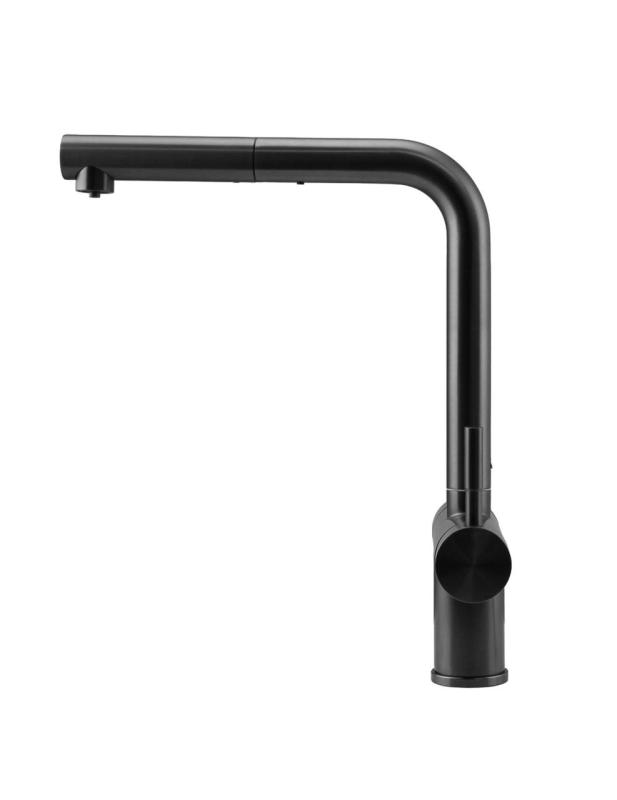 Pure.Sink Elite Steel Clear-S PVD Gun Metal 3-drożny kran kuchenny z wysuwaną wylewką i filtrowaną wodą PS8120-61