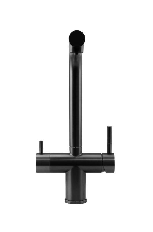 Pure.Sink Elite Steel Clear-S PVD Gun Metal 3-drożny kran kuchenny z wysuwaną wylewką i filtrowaną wodą PS8120-61