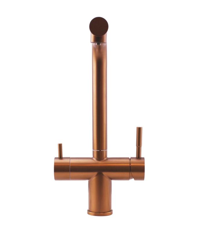 Pure.Sink Elite Steel Clear-S PVD Miedź 3-drożny kran kuchenny z wysuwaną wylewką i filtrowaną wodą PS8120-62