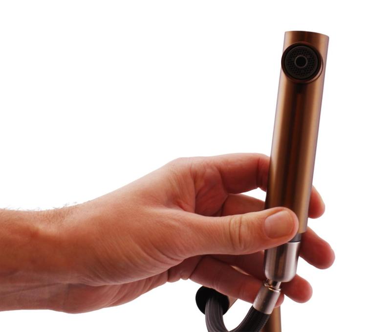 Pure.Sink Elite Steel Clear-S PVD Miedź 3-drożny kran kuchenny z wysuwaną wylewką i filtrowaną wodą PS8120-62