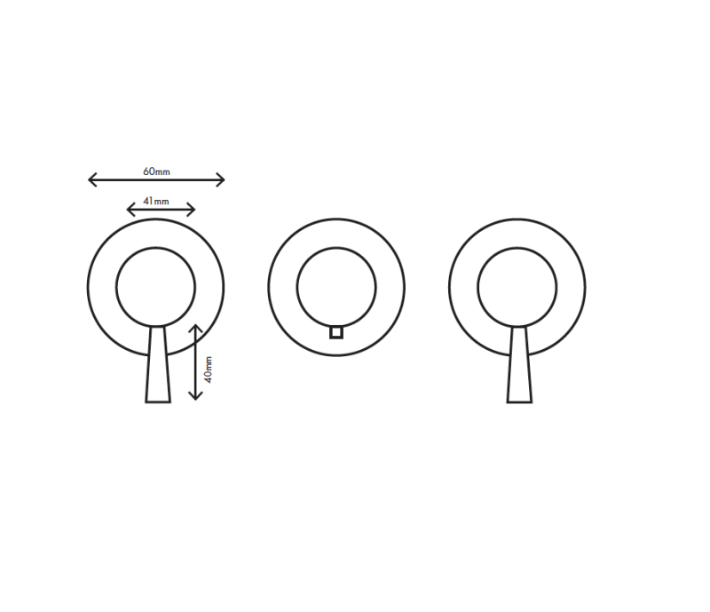 MURO TUA Wbudowany termostat prysznicowy z 2 zaworami odcinającymi, chrom M1.B34T.R.CR