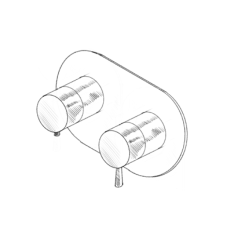 MURO TUA Wbudowany termostat prysznicowy z 2 wyjściami, chrom M1.B32T.S.CR