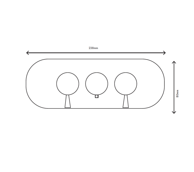 MURO TUA Wbudowany termostat prysznicowy z 2 zaworami odcinającymi, chrom M1.B34T.S.CR