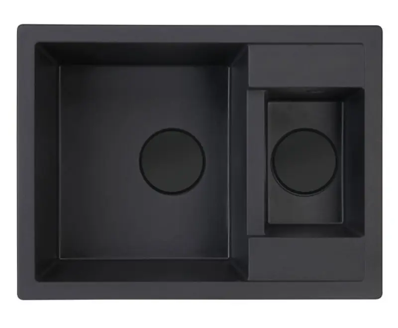 Pure.Sink Universal Drain cover, basket plug cap, Matte Black, round, ground-edge lid for drain WSTCOV-31