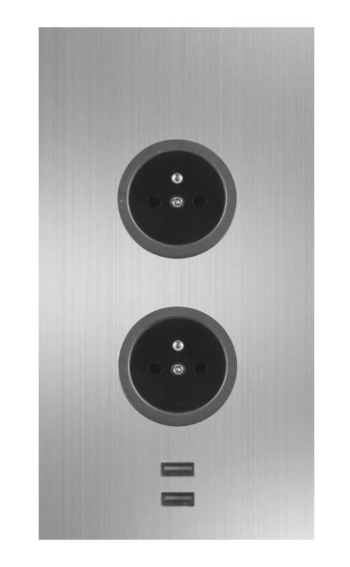 Indux Corner Słup energetyczny z 2 gniazdkami Penaarde i 2 ładowarkami USB ze stali nierdzewnej 1208972301